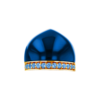 أقراط دوم النفيسة مع توباز لندن الأزرق والياقوت 