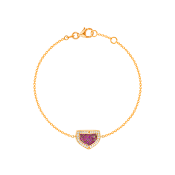 Dome Mosaic 18k Rose Gold Pink Sapphire and Diamond Bracelet