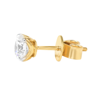 أقراط غايا سوليتير الثابتة من الذهب الأبيض عيار 18 قيراط ومرصّعة بالألماس 0.5 قيراط 