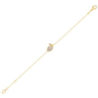 Farfasha Foglia 18K Yellow Gold with White Mother of Pearl and Lemon Quarts Stone