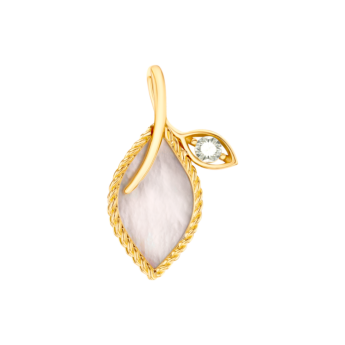 Farfasha Foglia 18K Yellow Gold with White Mother of Pearl and Lemon Quarts Stone