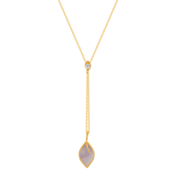 Farfasha Foglia 18K Yellow Gold with White Mother of Pearl and Lemon Quarts Stone