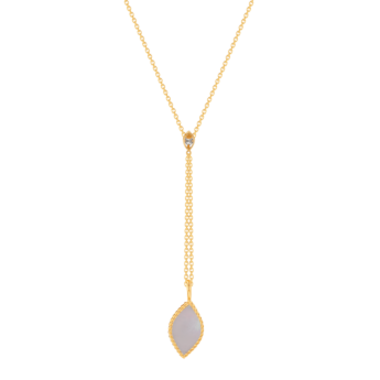 Farfasha Foglia 18K Yellow Gold with White Mother of Pearl and Lemon Quarts Stone