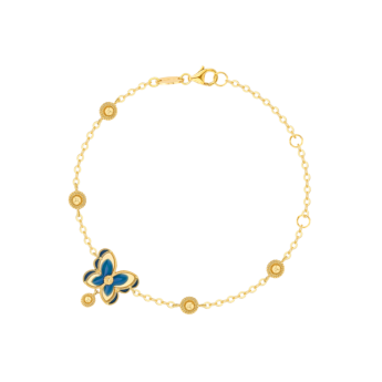 Farfasha Giardino Butterfly Bracelet with Blue Enamel