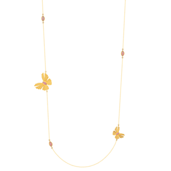 Farfasha Sunkiss Butterfly Tin Cup Necklace in 18K Yellow Gold and Pink Tourmaline
