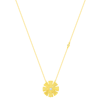 Farfash SunKiss Arfaj Daisy Necklace With Diamond And Mother Of Pearl In 18K Yellow Gold