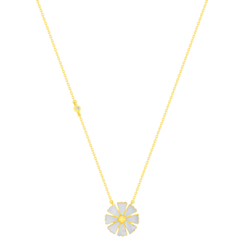 Farfash SunKiss Afraj Diasy Necklace with Diamond and Mother Of Pearl in 18K Yellow Gold 
