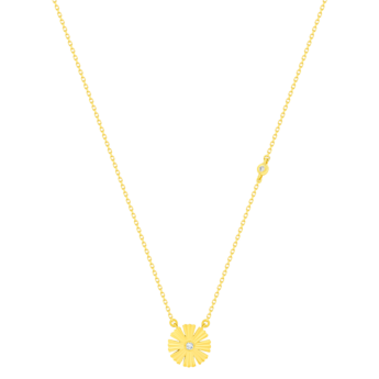 عقد Farfash SunKiss Arfaj Daisy المرصعة بالماس من الذهب الأصفر عيار 18 قيراطًا