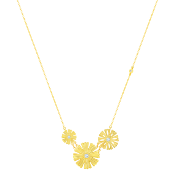 Farfasha Sunkiss Trio Motif أفراج ديزي مع الماس وصدف من الذهب الأصفر عيار 18 قيراطًا