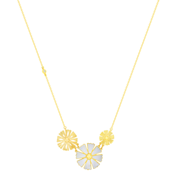 Farfasha Sunkiss Trio Motif أفراج ديزي مع الماس وصدف من الذهب الأصفر عيار 18 قيراطًا