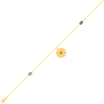 Farfasha Sunkiss Garden 18k Yellow Gold Anklet with London Blue Topaz and Blue Topaz