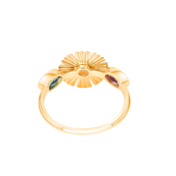 Farfasha Sunkiss Garden 18k Yellow Gold Ring with Amethyst and London Blue Topaz
