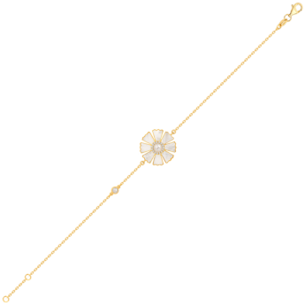 Farfasha Sunkiss Yellow Gold Bracelet with Pearl, Mother of Pearl and Diamond