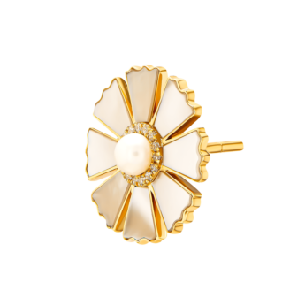 Farfasha Sunkiss Yellow Gold Earrings with Pearl, Mother of Pearl and Diamond
