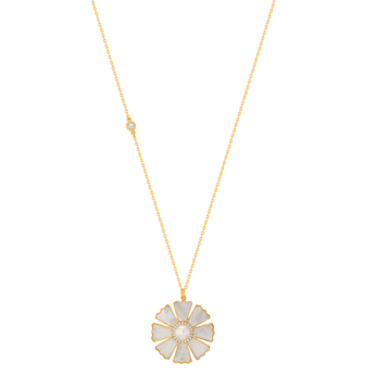 Farfasha Sunkiss Yellow Gold Pendant with Pearl, Mother of Pearl and Diamond