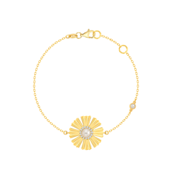 Farfasha Sunkiss Yellow Gold Bracelet with Pearl and Diamond