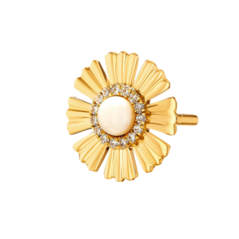 Farfasha Sunkiss Yellow Gold Earrings with Pearl and Diamond