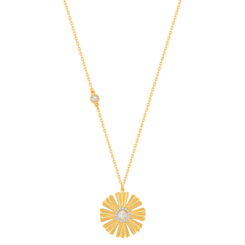 Farfasha Sunkiss Yellow Gold Necklace with Pearl and Diamond