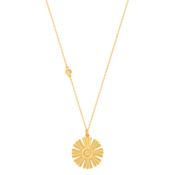 Farfasha Sunkiss Yellow Gold Necklace with Pearl and Diamond