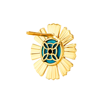 Farfasha Sunkiss Yellow Gold Earrings with Turquoise and Diamond