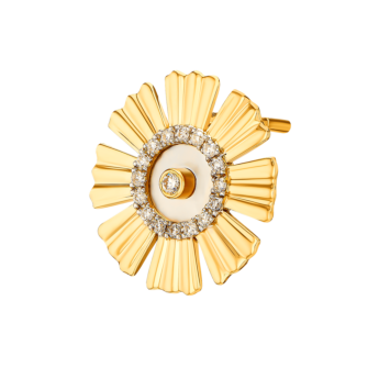 Farfasha Sunkiss Yellow Gold Earrings with Mother of Pearl and Diamond