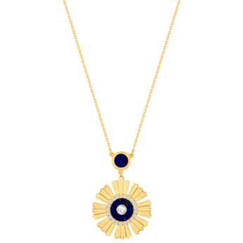 Farfasha Sunkiss Yellow Gold Necklace with Lapis Lazuli and Diamond