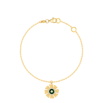 Farfasha Sunkiss Yellow Gold Anklet with Malachite and Diamond