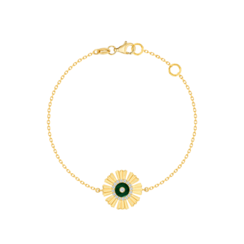 Farfasha Sunkiss Yellow Gold Bracelet with Malachite and Diamond
