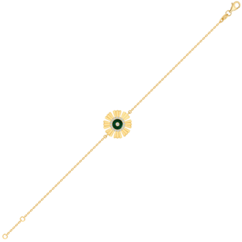 Farfasha Sunkiss Yellow Gold Bracelet with Malachite and Diamond