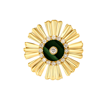 Farfasha Sunkiss Yellow Gold Earrings with Malachite and Diamond