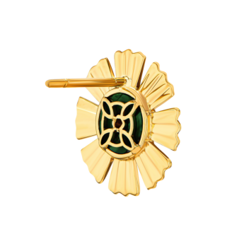 Farfasha Sunkiss Yellow Gold Earrings with Malachite and Diamond