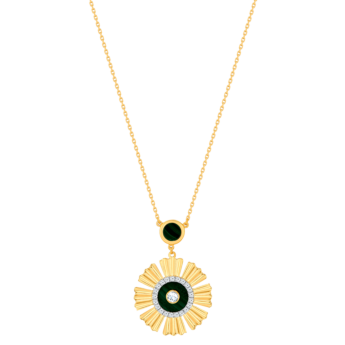 Farfasha Sunkiss Yellow Gold Necklace with Malachite and Diamond