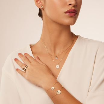 Farfasha Sunkiss Yellow Gold Earrings with Pearl and Diamond