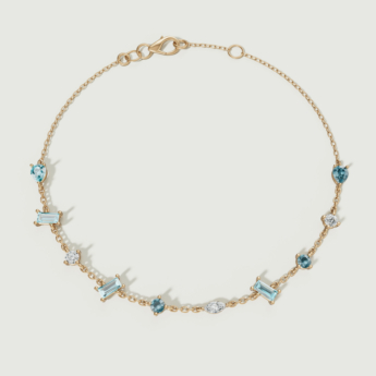 سوار فايروركس سباركلز من الذهب الأصفر عيار 18 قيراط مرصع بالألماس والتوباز الأزرق وتوباز لندن