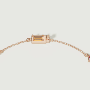 Fireworks Sparks Coloured Gemstones & Diamond Chain Bracelet 18K Rose Gold 