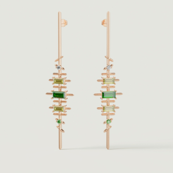 Fireworks Fiesta Diamond and Precious Gem Earrings in 18k Rose Gold