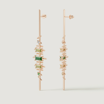Fireworks Fiesta Diamond and Precious Gem Earrings in 18k Rose Gold