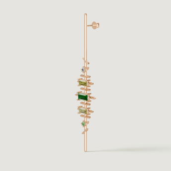 Fireworks Fiesta Diamond and Precious Gem Earrings in 18k Rose Gold