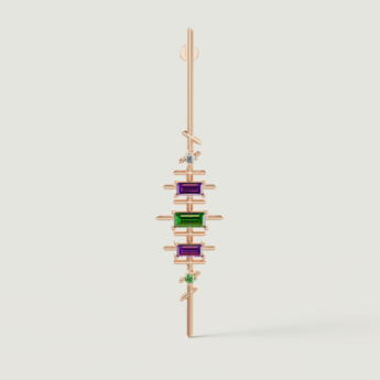 Fireworks Fiesta Diamond and Precious Gem Earrings in 18k Rose Gold