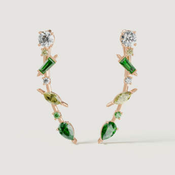 Fireworks Fiesta Diamond and Precious Gem Earrings in 18k Rose Gold