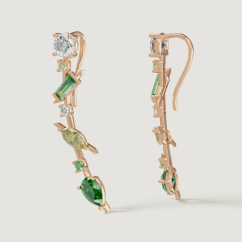 Fireworks Fiesta Diamond and Precious Gem Earrings in 18k Rose Gold