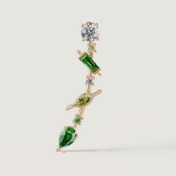 Fireworks Fiesta Diamond and Precious Gem Earrings in 18k Rose Gold