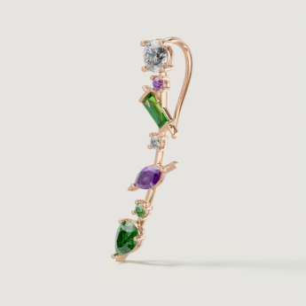 Fireworks Fiesta Diamond and Precious Gem Earrings in 18k Rose Gold