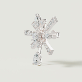 Fireworks Sparkles 18k White Gold Diamond Earrings