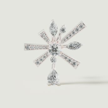 Fireworks Sparkles 18k White Gold Diamond Earrings