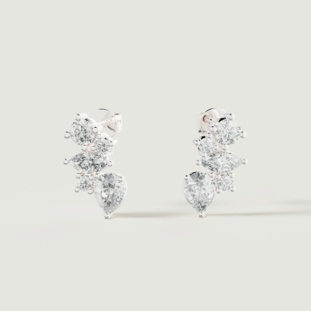 Fireworks Sparkles 18k White Gold Diamond Earrings