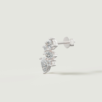 Fireworks Sparkles 18k White Gold Diamond Earrings