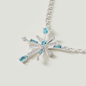 Fireworks Sparkles 18k White Gold Diamond Necklace