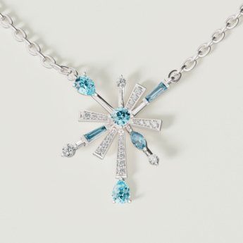 Fireworks Sparkles 18k White Gold Diamond Necklace