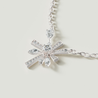Fireworks Sparkles 18k White Gold Diamond Necklace